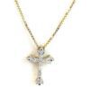 Brand new 18" Yellow Silver Sterling Cross Pendant 1/10 TCW Natural Diamonds - #1