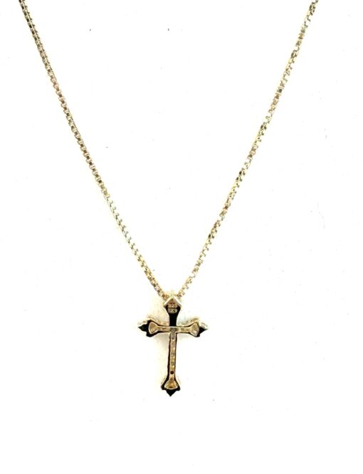 Brand new 18" Yellow Silver Sterling Cross Pendant 1/10 TCW Natural Diamonds - #1 - Image 8