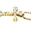 Close up of the diamond set cross and the box chain