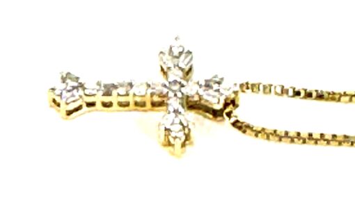 Brand new 18" Yellow Silver Sterling Cross Pendant 1/10 TCW Natural Diamonds - #1 - Image 4