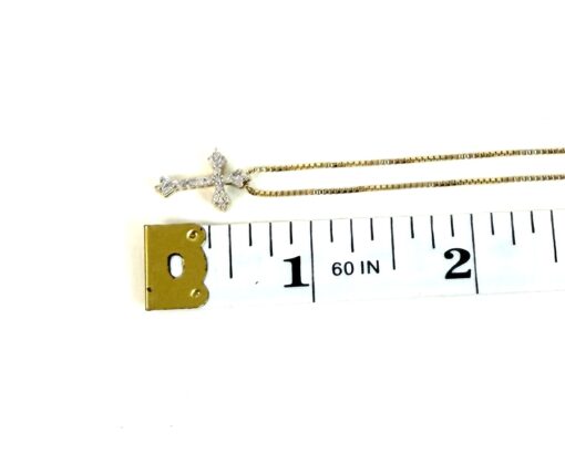 Brand new 18" Yellow Silver Sterling Cross Pendant 1/10 TCW Natural Diamonds - #1 - Image 12