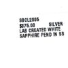 Tag reading lab created white sapphire pendant in sterling silver