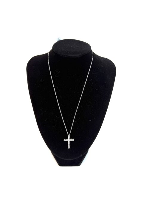 Brand new 18" .925 Silver Sterling Cross Pendant Lab White Sapphire Stones  - #6 - Image 6