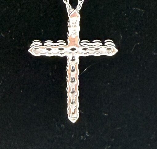Brand new 18" .925 Silver Sterling Cross Pendant Lab White Sapphire Stones  - #6 - Image 11