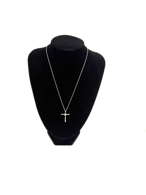 Brand new 18" .925 Silver Sterling Cross Pendant .01 Carat TW - #4 - Image 6