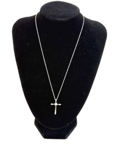 Alternative view of Brand new 18" .925 Silver Sterling Cross Pendant .01 Carat TW - #4