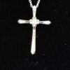 Brand new 18" .925 Silver Sterling Cross Pendant .01 Carat TW   - #4