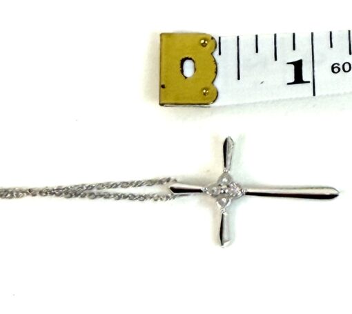Brand new 18" .925 Silver Sterling Cross Pendant .01 Carat TW - #4 - Image 10