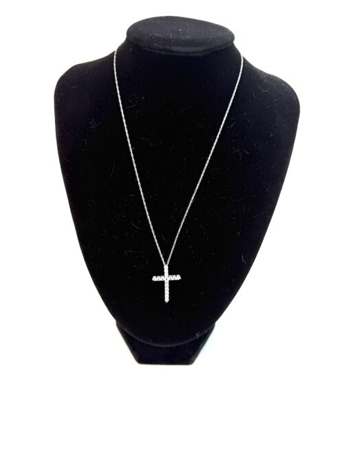 Brand new 18" .925 Silver Sterling Cross Pendant Lab White Sapphire Stones  - #6 - Image 4