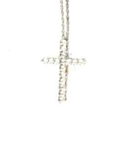 Brand new 18" .925 Silver Sterling Cross Pendant Lab White Sapphire Stones  - #6