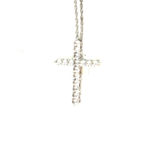 Brand new 18" .925 Silver Sterling Cross Pendant Lab White Sapphire Stones  - #6