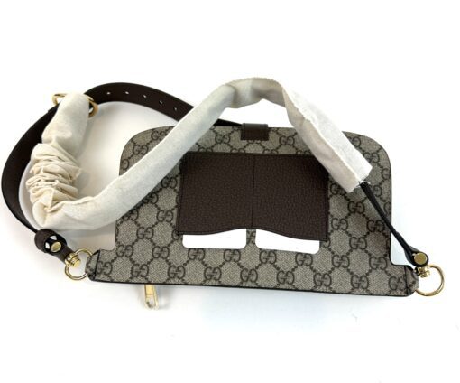 Gucci Supreme Monogram Textured Dollar Calfskin Blondie Belt Bag Beige Ebony New Acero - Image 12