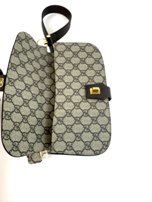 Gucci Supreme Monogram Textured Dollar Calfskin Blondie Belt Bag Beige Ebony New Acero - Image 8
