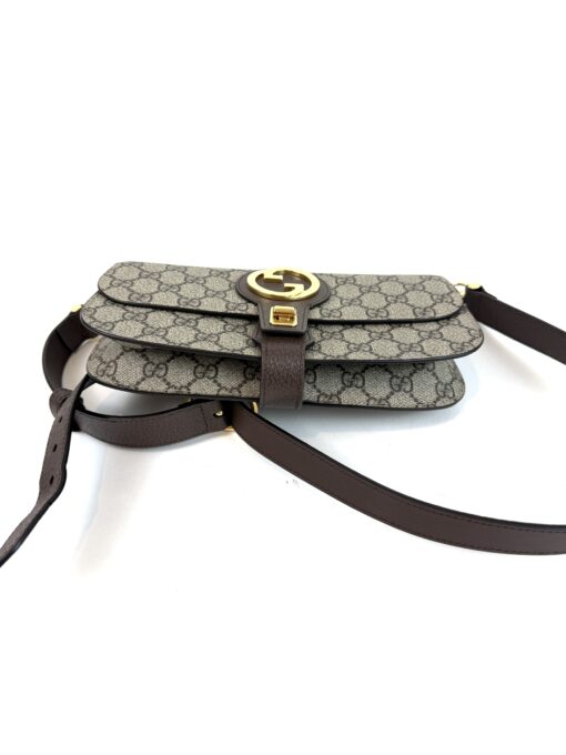 Gucci Supreme Monogram Textured Dollar Calfskin Blondie Belt Bag Beige Ebony New Acero - Image 17