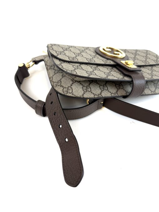 Gucci Supreme Monogram Textured Dollar Calfskin Blondie Belt Bag Beige Ebony New Acero - Image 16