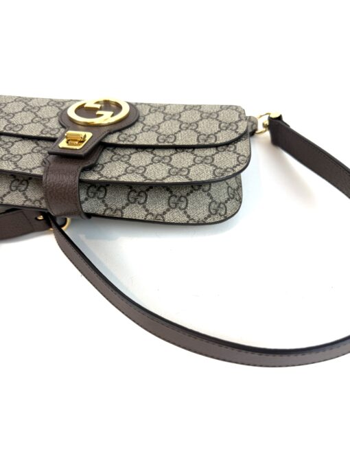 Gucci Supreme Monogram Textured Dollar Calfskin Blondie Belt Bag Beige Ebony New Acero - Image 15