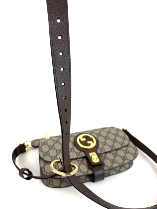 Gucci Supreme Monogram Textured Dollar Calfskin Blondie Belt Bag Beige Ebony New Acero - Image 14