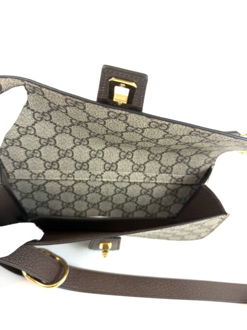 Gucci Supreme Monogram Textured Dollar Calfskin Blondie Belt Bag Beige Ebony New Acero - Image 7