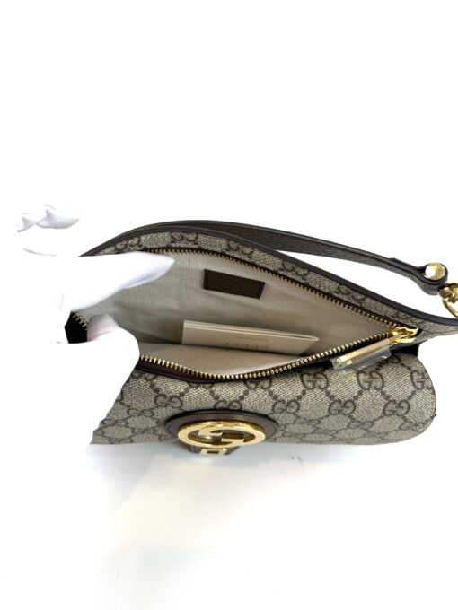 Gucci Supreme Monogram Textured Dollar Calfskin Blondie Belt Bag Beige Ebony New Acero - Image 10