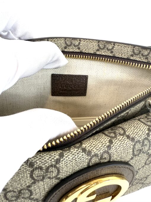 Gucci Supreme Monogram Textured Dollar Calfskin Blondie Belt Bag Beige Ebony New Acero - Image 9