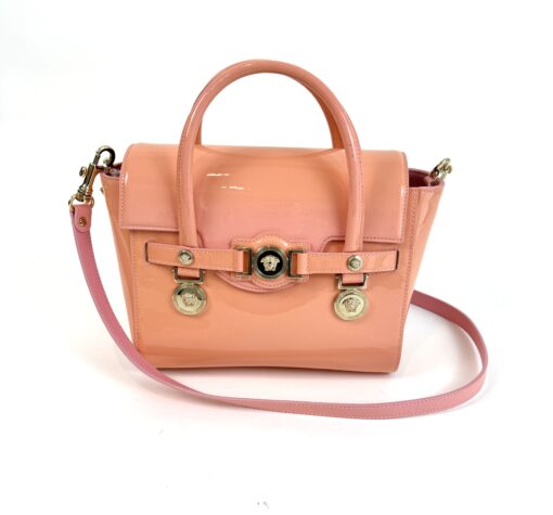 Versace Medusa Patent Small Signature Bag Peach/Pink