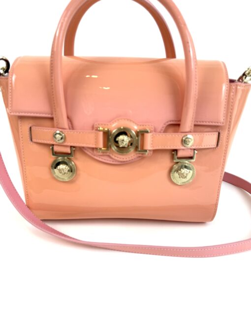 Versace Medusa Patent Small Signature Bag Peach/Pink - Image 23