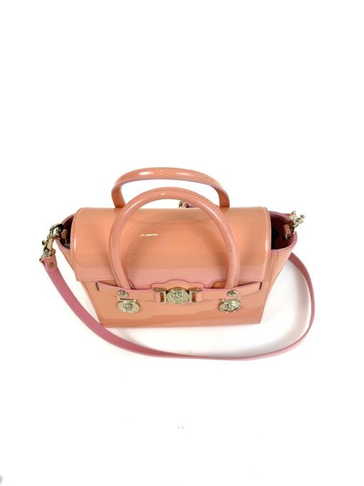 Versace Medusa Patent Small Signature Bag Peach/Pink - Image 22