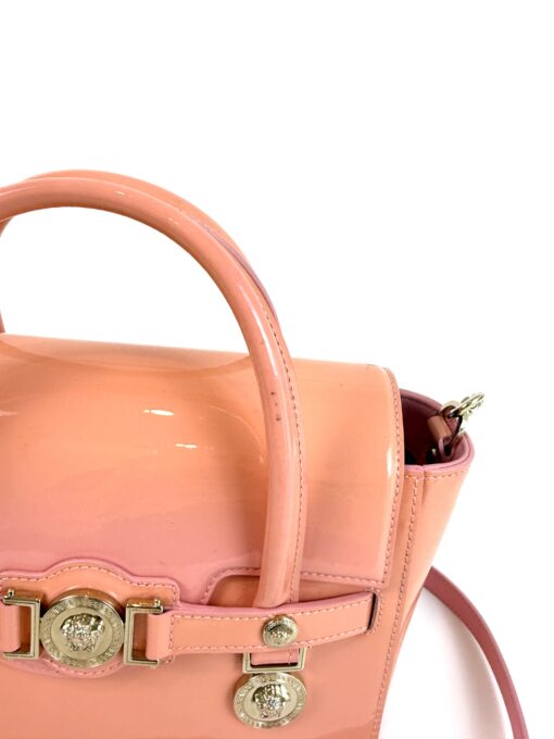 Versace Medusa Patent Small Signature Bag Peach/Pink - Image 25