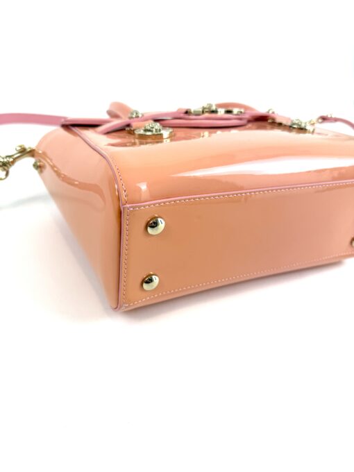 Versace Medusa Patent Small Signature Bag Peach/Pink - Image 18