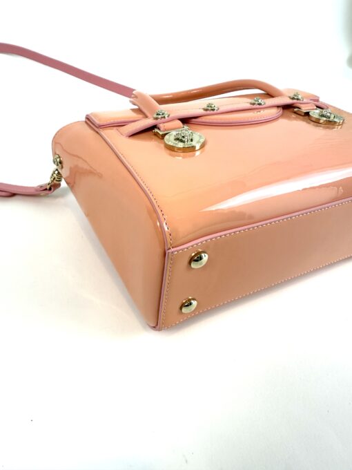 Versace Medusa Patent Small Signature Bag Peach/Pink - Image 16