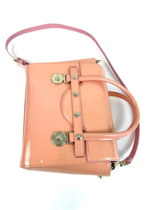 Versace Medusa Patent Small Signature Bag Peach/Pink - Image 13