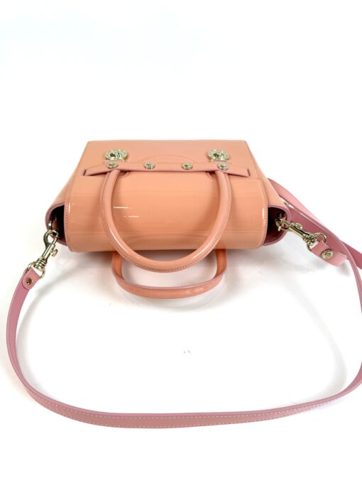 Versace Medusa Patent Small Signature Bag Peach/Pink - Image 11