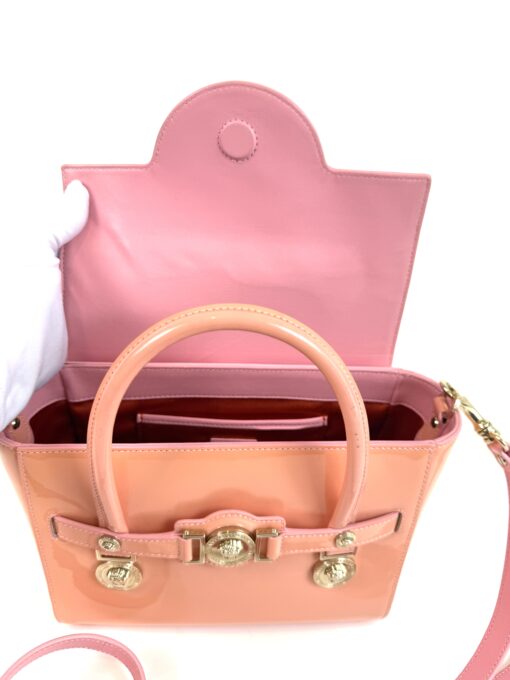 Versace Medusa Patent Small Signature Bag Peach/Pink - Image 8