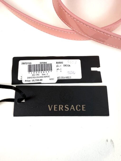Versace Medusa Patent Small Signature Bag Peach/Pink - Image 17