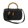 Gucci Calfskin Large New Bamboo Top Handle Bag Black