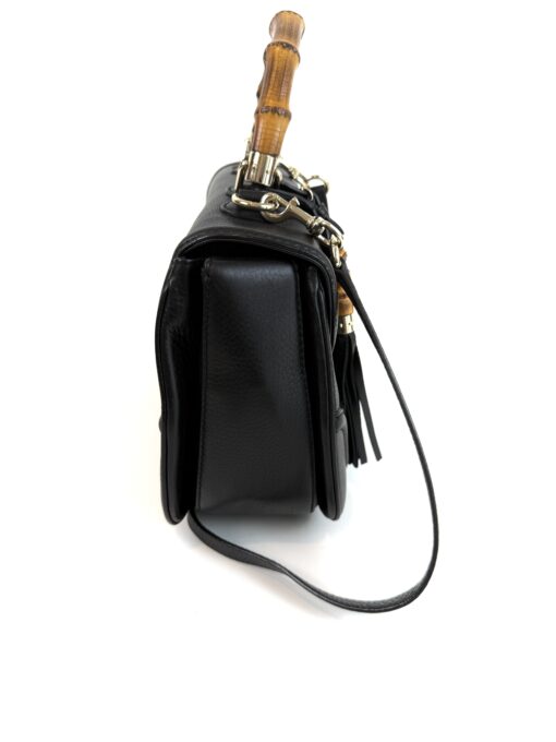 Gucci Calfskin Large New Bamboo Top Handle Bag Black - Image 19
