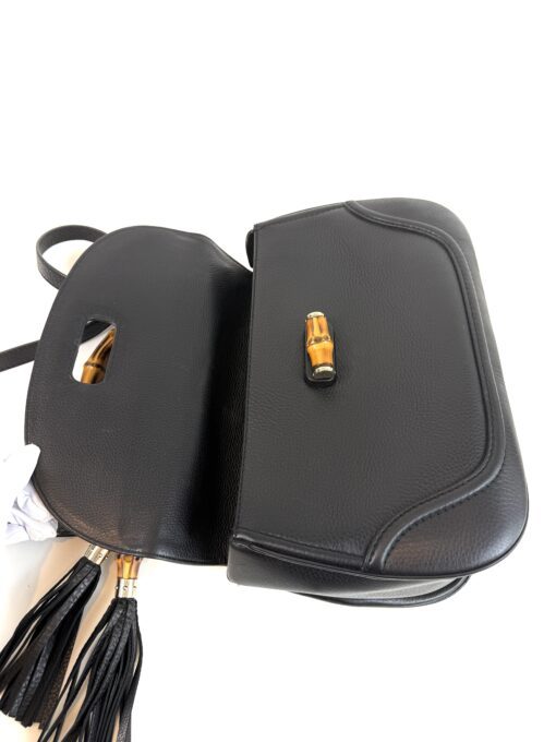 Gucci Calfskin Large New Bamboo Top Handle Bag Black - Image 12