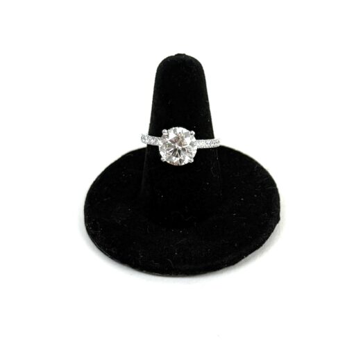 3.0 CW Radiant Round Brilliant Diamond 14K White Gold Engagement Ring - Image 9