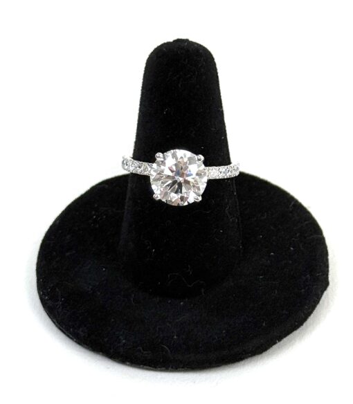 3.0 CW Radiant Round Brilliant Diamond 14K White Gold Engagement Ring - Image 2