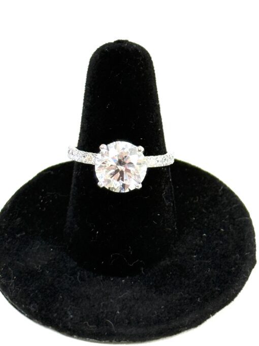 3.0 CW Radiant Round Brilliant Diamond 14K White Gold Engagement Ring