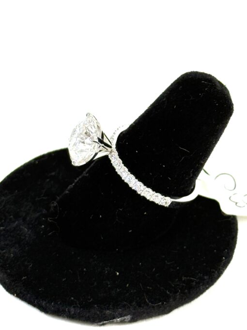 3.0 CW Radiant Round Brilliant Diamond 14K White Gold Engagement Ring - Image 7
