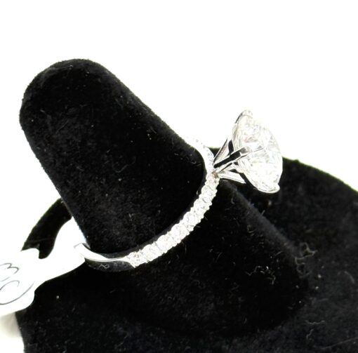 3.0 CW Radiant Round Brilliant Diamond 14K White Gold Engagement Ring - Image 5