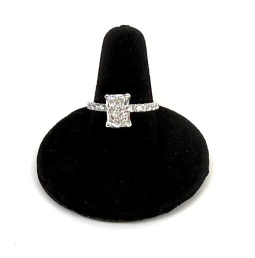 2.5 TCW Radiant Hidden Halo Lab Diamond 14K White Gold Engagement Ring - Image 2