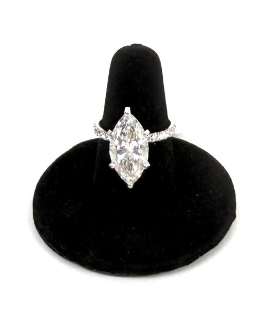 5.0 CW Marquise Brilliant Diamond 14K White Gold Engagement Ring