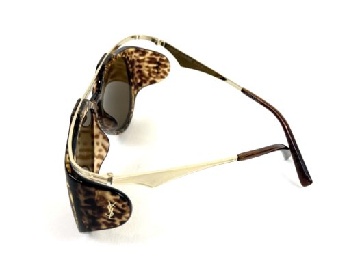 YSL Amelia Leopard Print Brown and Gold Sunglasses - Image 13