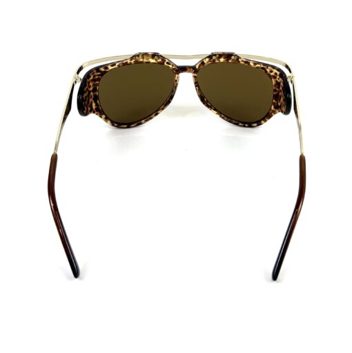 YSL Amelia Leopard Print Brown and Gold Sunglasses - Image 7