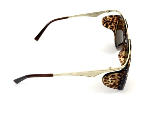 YSL Amelia Leopard Print Brown and Gold Sunglasses - Image 12