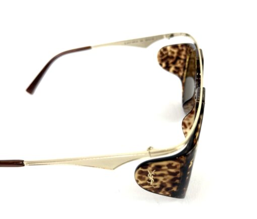 YSL Amelia Leopard Print Brown and Gold Sunglasses - Image 8