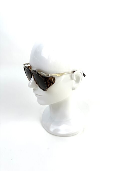YSL Amelia Leopard Print Brown and Gold Sunglasses - Image 5