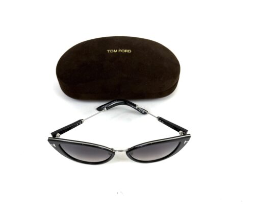 TOM FORD Icon Collection Cat-Eye Sunglasses Black Silver - Image 11
